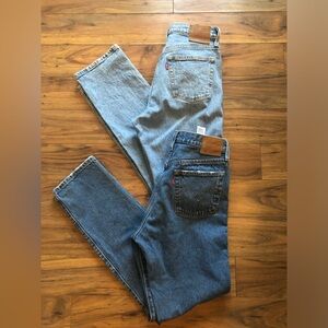 Levi's 501 light and Medium Blue Straight Jeans- 2 for 1